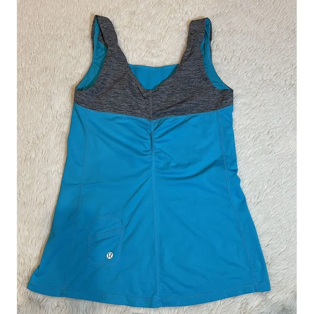 Lululemon Tank Top Athletic Gym Workout Women's‎ Size 6 Surge Spirit Teal Blue